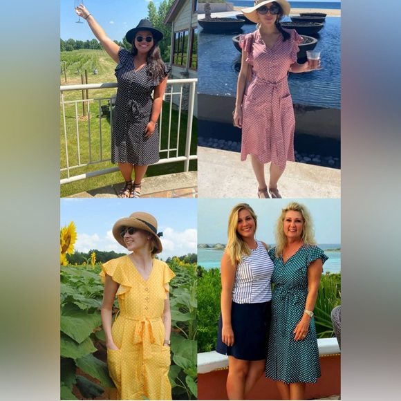 Pink Ruffled Tie Front Sundress - Picture 3 of 9